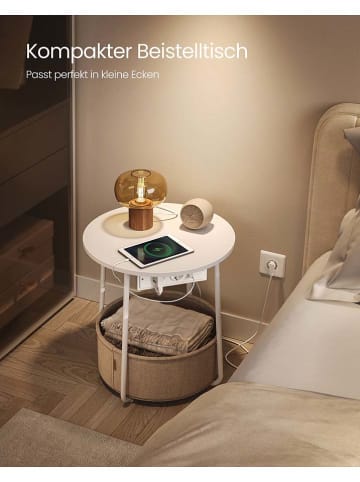 Songmics Bijzettafel zwart/wit - (H)50 x Ø 45 cm