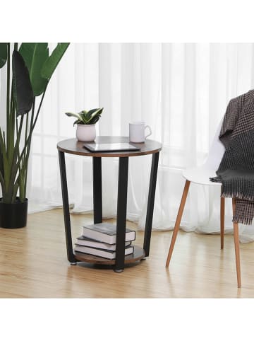 Songmics Bijzettafel lichtbruin/zwart - (H)57 x Ø 50 cm