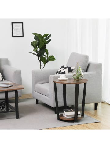 Songmics Stolik w kolorze czarno-jasnobrązowym - wys. 57 x Ø 50 cm