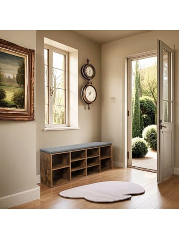 Songmics Ławka w kolorze brązowo-szarym na buty - 104 x 48 x 30 cm