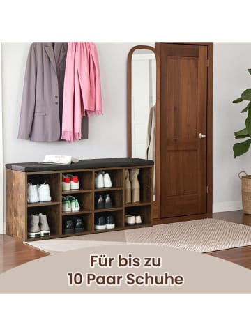 Songmics Schoenenbank bruin/grijs - (B)104 x (H)48 x (D)30 cm