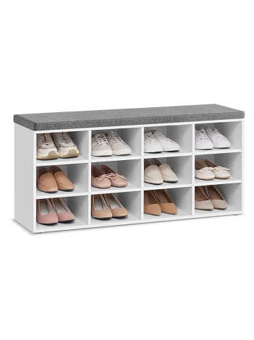 Songmics Schoenenbank wit/grijs - (B)104 x (H)48 x (D)30 cm