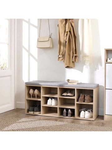 Songmics Schuhbank in Hellbraun/ Grau - (B)104 x (H)48 x (T)30 cm