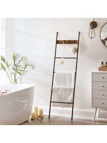 Songmics Drabinka w kolorze brązowo-czarnym na ręczniki - 44 x 160 cm