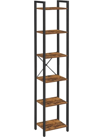 Songmics Boekenkast zwart/bruin - (B)40 x (H)187,5 x (D)30 cm