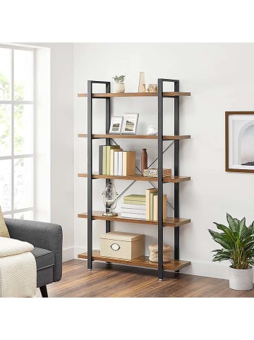 Songmics Staande kast zwart/bruin - (B)105 x (H)177,5 x (D)33,5 cm