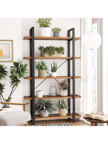 Songmics Staande kast zwart/bruin - (B)105 x (H)177,5 x (D)33,5 cm