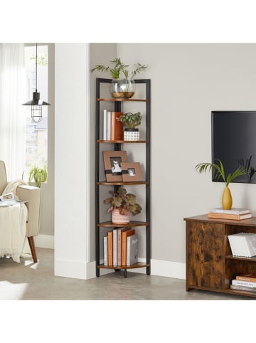 Songmics Regał narożny w kolorze brązowo-czarnym - 30 x 150 x 30 cm