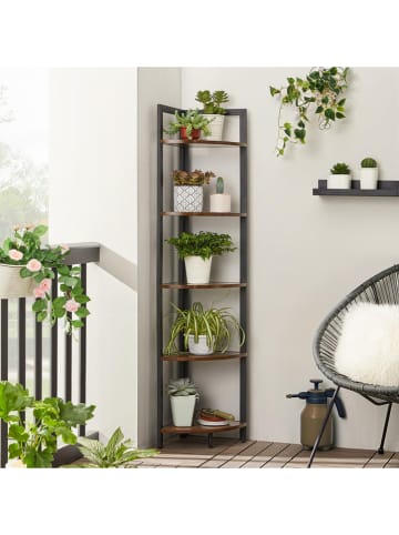 Songmics Regał narożny w kolorze brązowo-czarnym - 30 x 150 x 30 cm