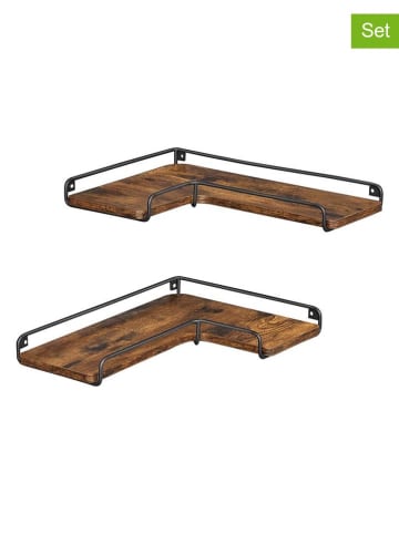 Songmics 2-delige set: hoekplanken bruin/zwart