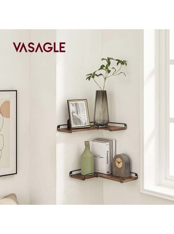 Songmics 2-delige set: hoekplanken bruin/zwart