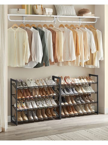 Songmics Schuhregal in Schwarz - (B)92,3 x (H)163,4 x (T)30,5 cm