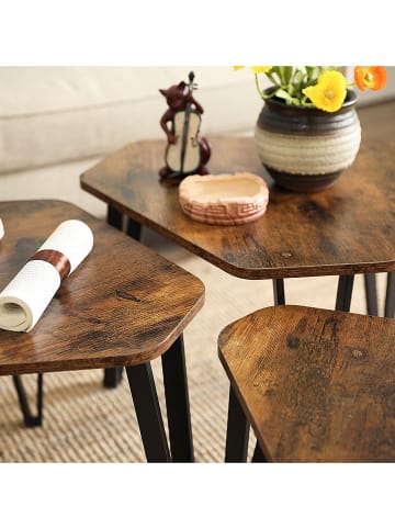 Songmics Ławy (3 szt.) w kolorze czarno-brązowym