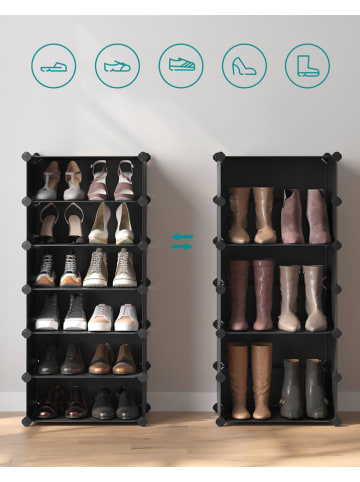 Songmics Regał w kolorze czarnym na buty - 43 x 173 x 31 cm