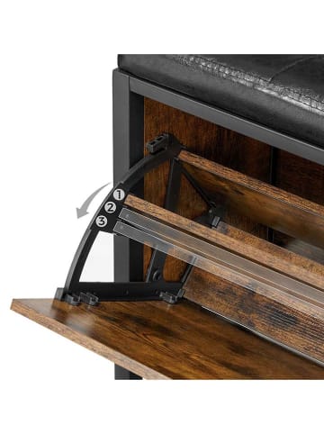 Songmics Regał w kolorze czarno-brązowym na buty - 80 x 51 x 30 cm