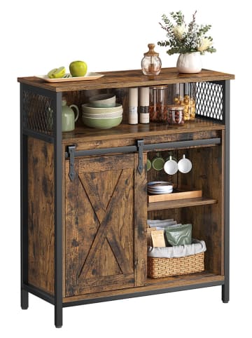 Songmics Kredens w kolorze brązowo-czarnym - 70 x 80 x 30 cm