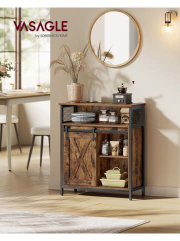 Songmics Kredens w kolorze brązowo-czarnym - 70 x 80 x 30 cm