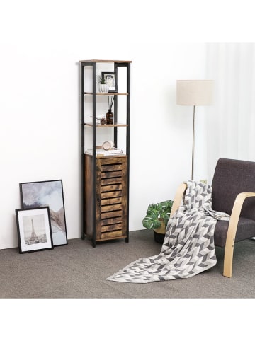 Songmics Regał stojący w kolorze brązowo-czarnym - 37 x 167 x 30 cm