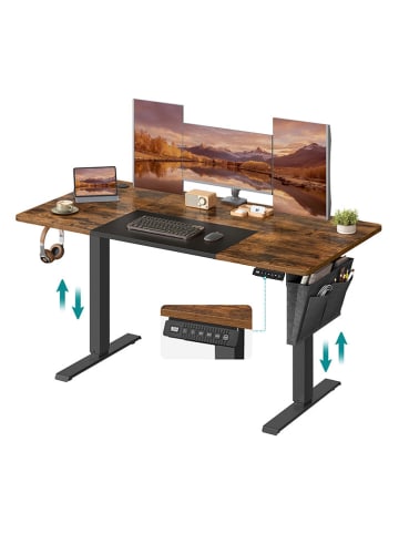 Songmics Schreibtisch in Braun/ Schwarz - (B)140 x (H)120 x (T)60 cm