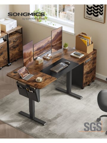 Songmics Schreibtisch in Braun/ Schwarz - (B)140 x (H)120 x (T)60 cm