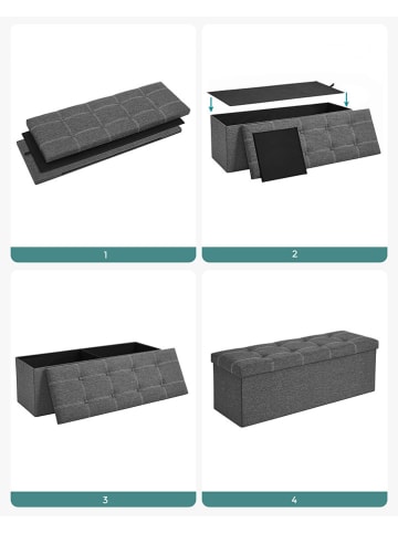 Songmics Aufbewahrungsbank in Grau - (B)110 x (H)38 x (T)38 cm