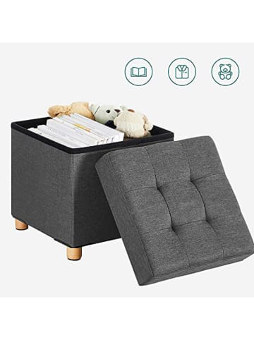 Songmics Aufbewahrungshocker in Grau - (B)38 x (H)40 x (T)38 cm
