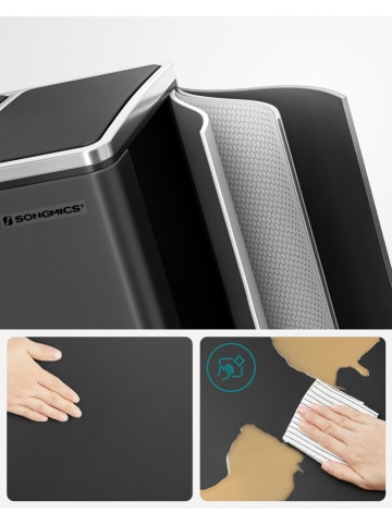 Songmics Kosz w kolorze czarnym na śmieci - 41 x 44,5 x 27,5 cm