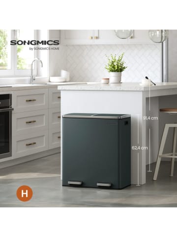 Songmics Kosz w kolorze czarnym na śmieci - 59 x 62,4 x 36,5 cm