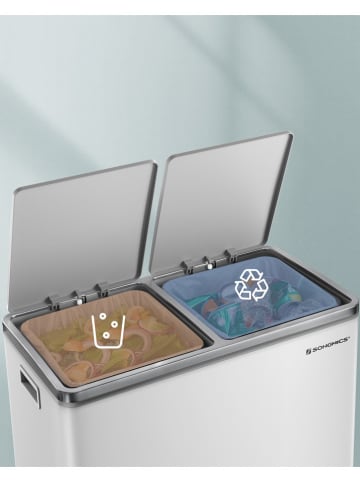 Songmics Kosz w kolorze białym na śmieci - 59 x 62,4 x 36,5 cm