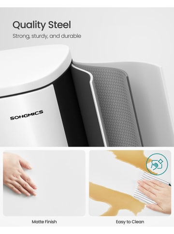 Songmics Kosz w kolorze białym na śmieci - 50 l