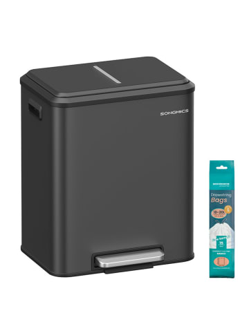 Songmics Treteimer in Schwarz - 2x 15 l