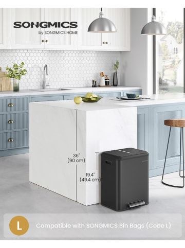 Songmics Treteimer in Schwarz - 2x 15 l
