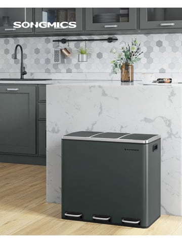 Songmics Kosz w kolorze ciemnoszarym na śmieci - 3x 18 l