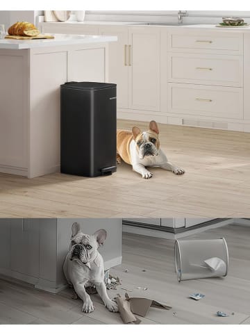 Songmics Pedaalemmer zwart - 30 l