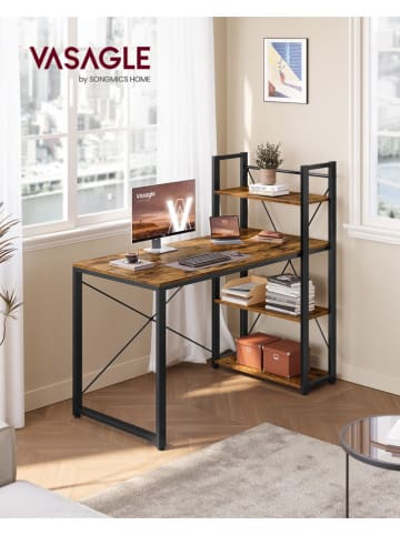 Songmics Bureau bruin/zwart - (B)97 x (H)120 x (D)56 cm