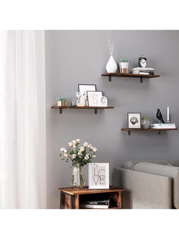 Songmics 2er-Set: Wandregale in Braun/ Schwarz - (B)60 x (H)7 x (T)20 cm