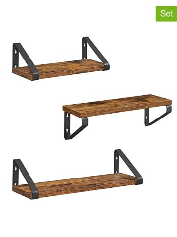 Songmics 3-delige set: wandmeubels bruin/zwart