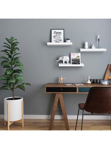 Songmics 3er-Set: Wandregale in Weiß - (B)38 x (H)5 x (T)10 cm