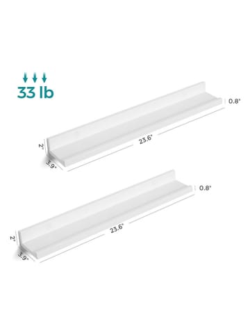 Songmics 2er-Set: Wandregale in Weiß - (L)60 cm