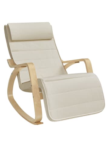 Songmics Fotel w kolorze kremowo-jasnobrązowym - 115 x 91 x 67 cm