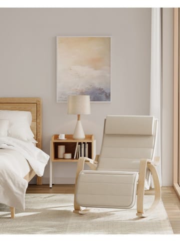 Songmics Fotel w kolorze kremowo-jasnobrązowym - 115 x 91 x 67 cm