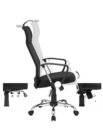 Songmics Krzesło biurowe w kolorze czarnym - 63 x 120 x 63 cm