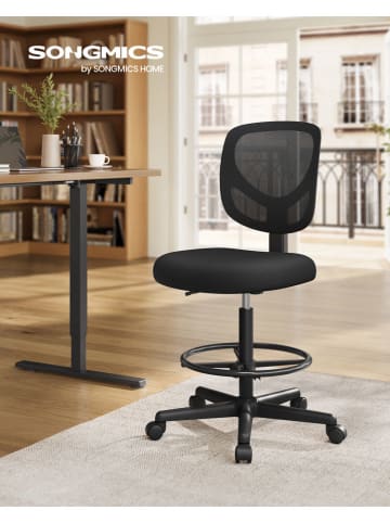 Songmics Krzesło biurowe w kolorze czarnym - 64 x 117 x 40 cm