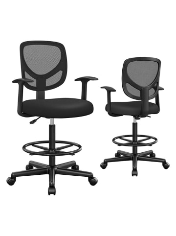 Songmics Krzesło biurowe w kolorze czarnym - 64 x 117 x 40 cm