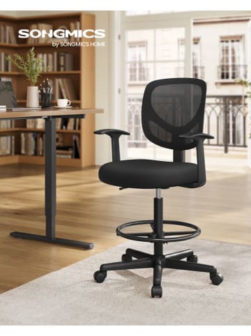 Songmics Krzesło biurowe w kolorze czarnym - 64 x 117 x 40 cm
