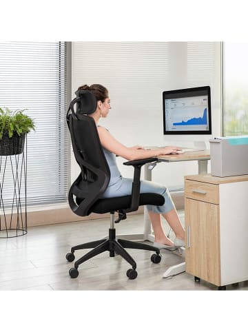 Songmics Bürostuhl in Schwarz - (B)68 x (H)120 x (T)65 cm