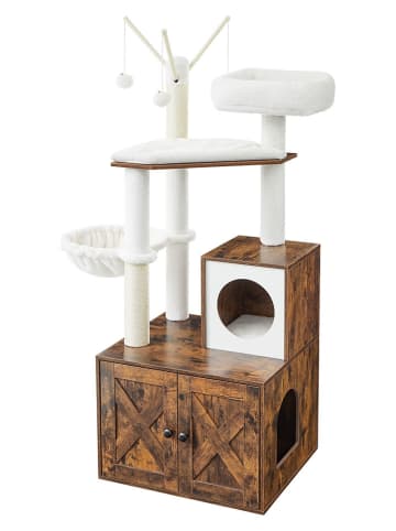 Songmics Kratzbaum in Weiß/ Braun - (B)58 x (H)140 x (T)50 cm