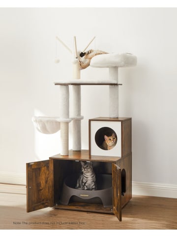 Songmics Kratzbaum in Weiß/ Braun - (B)58 x (H)140 x (T)50 cm