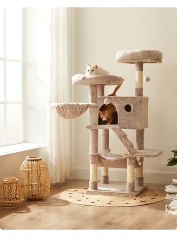 Songmics Drapak w kolorze jasnoszaro-kremowym - 49 x 135 x 49 cm