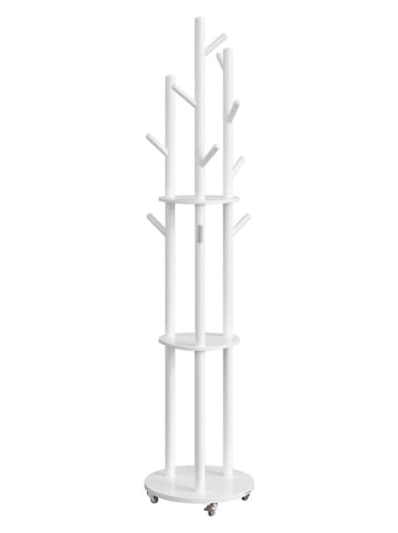 Songmics Wieszak stojący w kolorze białym na ubrania - 40 x 175 x 40 cm